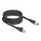 Delock M12 kábel X-kódolt 8 tűs apa - RJ45 apa Cat.5e S/FTP flexibilis 5 m fekete (80585)