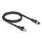 Delock M12 kábel X-kódolt 8 tűs apa - RJ45 anya Cat.5e S/FTP flexibilis 1 m fekete (80589)