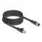 Delock M12 kábel X-kódolt 8 tűs apa - RJ45 anya Cat.5e S/FTP flexibilis 5 m fekete (80594)