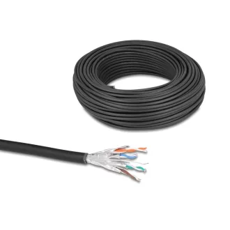   Delock hálózati kábeltekercs Cat.6A U/FTP 500 MHz Vékony, rugalmas halogénmentes 50 m fekete (80597)
