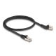 Delock RJ45 hálózati kábel Cat.6A S/FTP 45 -ben jobbra hajlított apa   egyenes apa 0,5 m, fekete (80598)