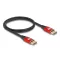 Delock DisplayPort kábel 8K 60 Hz 1 m piros fém (80604)