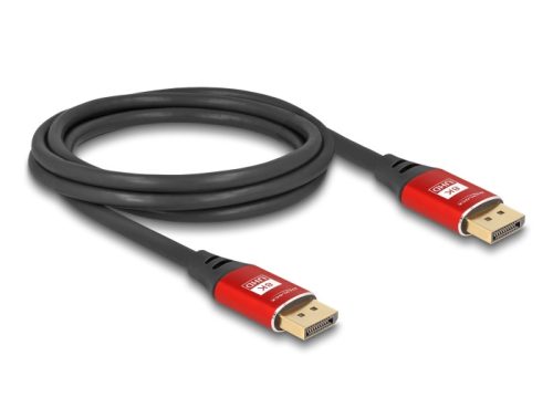 Delock DisplayPort kábel 8K 60 Hz 2 m piros fém (80605)
