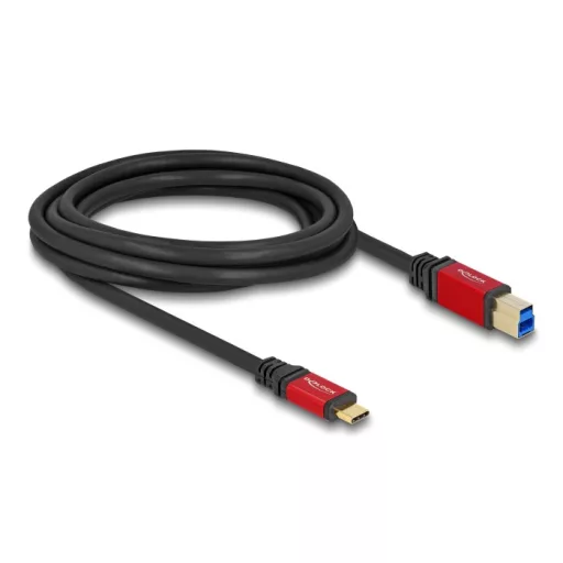 Delock USB 5 Gbps kábel USB Type-C  apa - USB B-típusú apa 3 m piros fém (80614)
