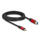 Delock USB 5 Gbps kábel USB Type-C  apa - USB B-típusú apa 3 m piros fém