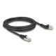 Delock RJ45 hálózati kábel Cat.6A S/FTP 45 -ben jobbra hajlított apa   egyenes apa 2 m, fekete (80615)