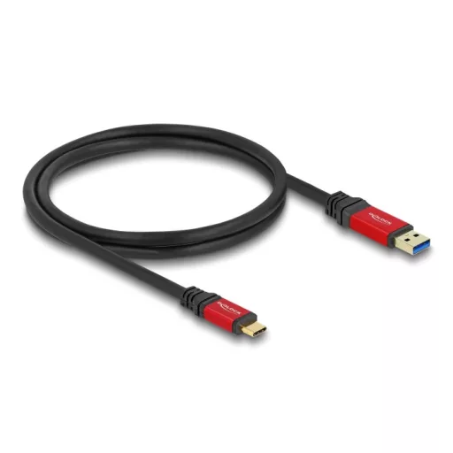 Delock USB 10 Gbps kábel USB A-típusú apa - USB Type-C  apa 1 m piros fém (80617)