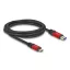 Delock USB 10 Gbps kábel USB A-típusú apa - USB Type-C  apa 2 m piros fém (80618)