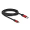Delock USB 10 Gbps kábel USB A-típusú apa - USB Type-C  apa 3 m piros fém (80619)