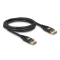 Delock DisplayPort kábel 8K 60 Hz 2 m fekete fém (80621)