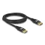 Delock DisplayPort kábel 8K 60 Hz 2 m fekete fém (80621)