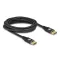 Delock DisplayPort kábel 8K 60 Hz 5 m fekete fém (80623)