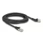 Delock RJ45 hálózati kábel Cat.6A S/FTP 45 -ben jobbra hajlított apa   egyenes apa 3 m, fekete (80624)
