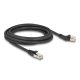 Delock RJ45 hálózati kábel Cat.6A S/FTP 45 -ben jobbra hajlított apa   egyenes apa 3 m, fekete (80624)