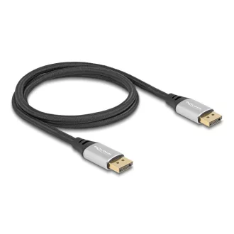 Delock DisplayPort kábel 16K 60 Hz 1 m ezüst fém (80633)