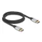 Delock DisplayPort kábel 16K 60 Hz 2 m ezüst fém (80634)
