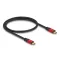 Delock USB 20 Gbps kábel USB Type-C  apa - apa PD 3.0 100 W E-Marker 0,5 m piros fém (80651)
