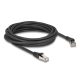 Delock RJ45 hálózati kábel Cat.8.1 S/FTP 45 -ben jobbra hajlított apa   egyenes apa, akár 40 Gbps, 5 m, fekete (80707)
