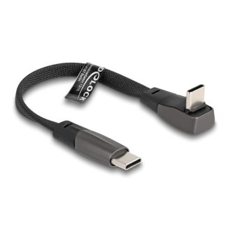   Delock USB 2.0 Laposkábel USB Type-C  apa - USB Type-C  apa USB Type-C  apa hajlított PD 3.0 60 W 14 cm fekete (80750)