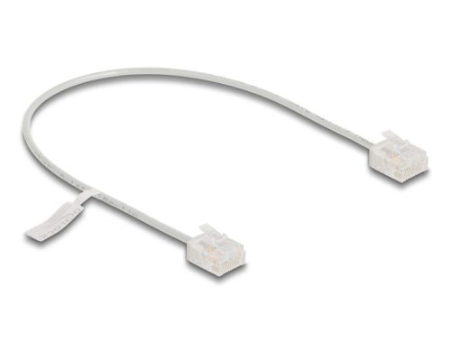 Delock RJ45 hálózati kábel Cat.6 UTP ultravékony 0,3 m szürke rövid csatlakoztatókkal (80756)