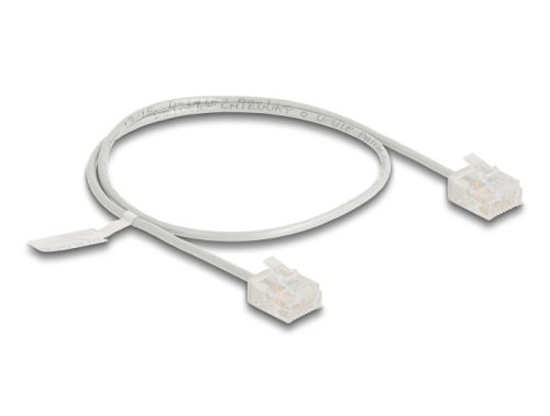 Delock RJ45 hálózati kábel Cat.6 UTP ultravékony 0,5 m szürke rövid csatlakoztatókkal (80757)