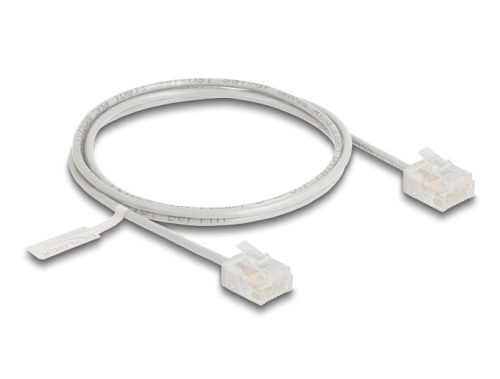 Delock RJ45 hálózati kábel Cat.6 UTP ultravékony 1 m szürke rövid csatlakoztatókkal (80758)