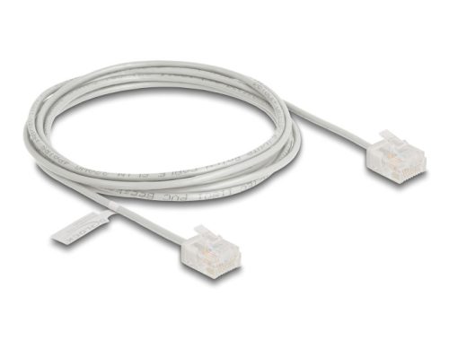 Delock RJ45 hálózati kábel Cat.6 UTP ultravékony 2 m szürke rövid csatlakoztatókkal (80759)