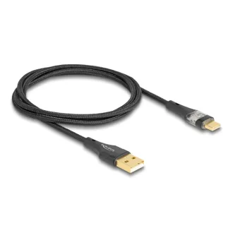   Delock USB 2.0 kábel A-típusú apa - USB Type-C  apa gyors töltővel 60 W áttetsző 1 m (80760)