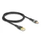 Delock USB 2.0 kábel A-típusú apa - USB Type-C  apa gyors töltővel 60 W áttetsző 1 m (80760)