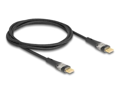 Delock Adat és gyors töltő kábel USB 2.0 USB Type-C  apa-apa átlátszó PD 3.0 100 W 1 m