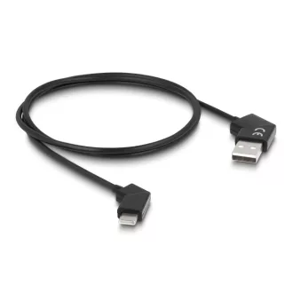   Delock Kábel A-típusú USB 2.0 apa - USB Type-C  apa elforgatható gyors töltő funkcióval 60 W 1,2 m (80769)