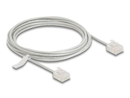 Delock RJ45 hálózati kábel Cat.6 UTP ultravékony 3 m szürke rövid csatlakoztatókkal (80770)