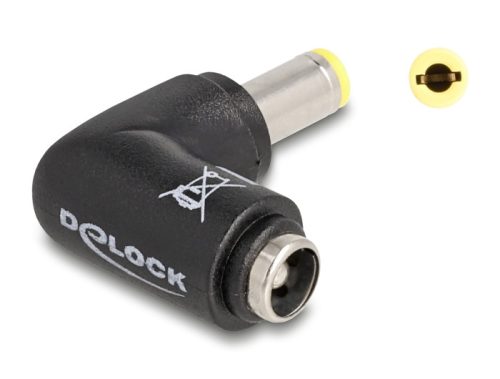 Delock DC adapter 5,5 x 2,5 mm apa   5,5 x 2,5 anya 90 -ban hajlított (80795)