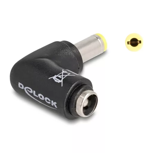 Delock DC adapter 5,5 x 2,5 mm apa   5,5 x 2,5 anya 90 -ban hajlított (80795)