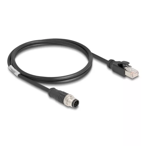 Delock Kábel M12 A kódolt 8 tűs apa - RJ45 apa PVC 1 m (80809)