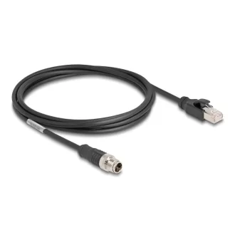   Delock Kábel M12 X kódolt 8 tűs apa - RJ45 apa PVC 2 m (80867)
