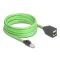 Delock RJ45 hálózat bővítő kábel Cat.6A apa - anya SF/UTP alkalmas kábelvezető láncokhoz PUR (TPU) 5 m zöld (80882)