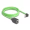 Delock RJ45 hálózat bővítő kábel Cat.6A apa felfelé néző csatlakozódugóval - anya SF/UTP alkalmas kábelvezető láncokhoz PUR (TPU) 2 m zöld (80884)