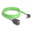 Delock RJ45 hálózat bővítő kábel Cat.6A apa felfelé néző csatlakozódugóval - anya SF/UTP alkalmas kábelvezető láncokhoz PUR (TPU) 2 m zöld (80884)