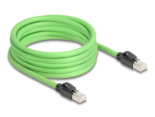 Delock RJ45 hálózati kábel Cat.6A apa   apa SF/UTP alkalmas kábelvezető láncokhoz PUR (TPU) 5 m zöld (80891)
