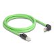 Delock RJ45 hálózati kábel Cat.6A apa - apa felfelé néző csatlakozódugóval SF/UTP alkalmas kábelvezető láncokhoz PUR (TPU) 1 m zöld (80892)
