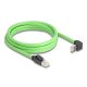 Delock RJ45 hálózati kábel Cat.6A apa - apa felfelé néző csatlakozódugóval SF/UTP alkalmas kábelvezető láncokhoz PUR (TPU) 2 m zöld (80893)