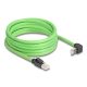 Delock RJ45 hálózati kábel Cat.6A apa - apa felfelé néző csatlakozódugóval SF/UTP alkalmas kábelvezető láncokhoz PUR (TPU) 5 m zöld (80894)