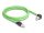 Delock RJ45 hálózati kábel Cat.6A apa - apa lefelé néző csatlakozódugóval SF/UTP alkalmas kábelvezető láncokhoz PUR (TPU) 1 m zöld (80895)