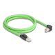 Delock RJ45 hálózati kábel Cat.6A apa - apa lefelé néző csatlakozódugóval SF/UTP alkalmas kábelvezető láncokhoz PUR (TPU) 1 m zöld (80895)