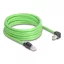 Delock RJ45 hálózati kábel Cat.6A apa - apa lefelé néző csatlakozódugóval SF/UTP alkalmas kábelvezető láncokhoz PUR (TPU) 5 m zöld (80897)