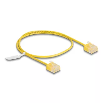   Delock RJ45 hálózati kábel Cat.6 UTP ultravékony 0,5 m sárga rövid csatlakoztatókkal (80898)