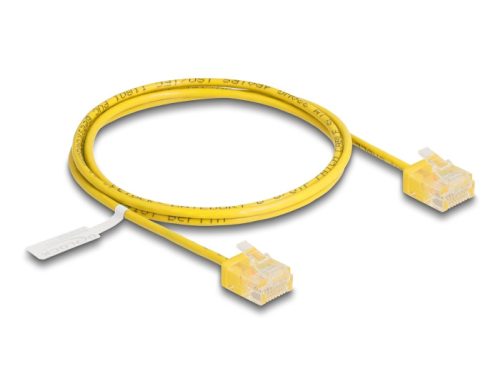 Delock RJ45 hálózati kábel Cat.6 UTP ultravékony 1 m sárga rövid csatlakoztatókkal (80899)
