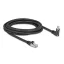 Delock GigE kamera kábel RJ45 apa 45 -ban elcsavart és 90 -ban hajlított szögekkel - RJ45 apa Cat.6 S/FTP 3 m fekete (80919)