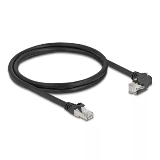   Delock GigE kamera kábel RJ45 apa 90 -ban hajlított csavarokkal - RJ45 apa Cat.6 S/FTP 1 m fekete (80921)
